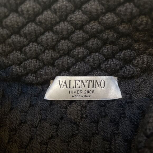 Authenticated Valentino Hiver 2008 Chunky Black Cardigan Sweater Medium - Picture 8 of 14